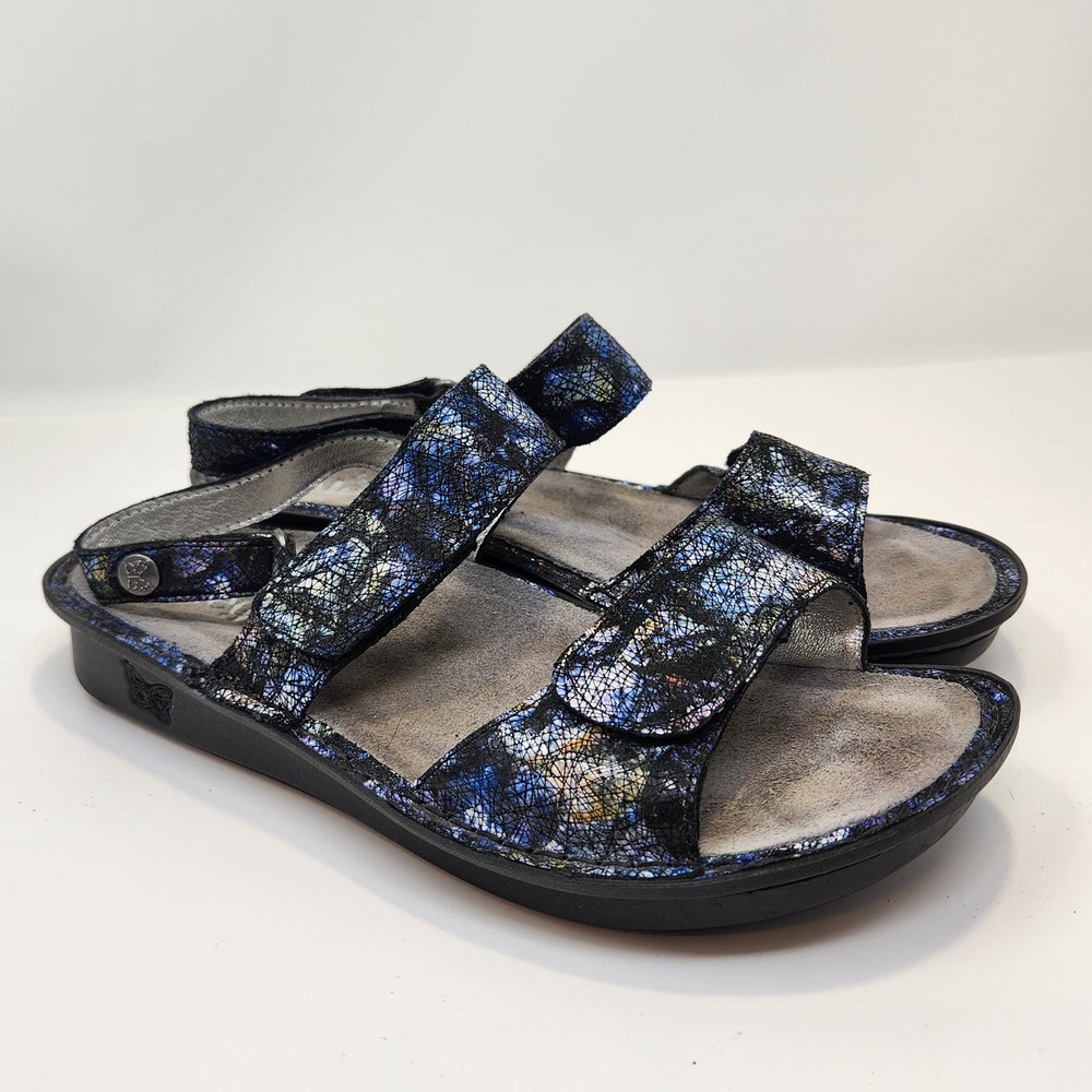 Alegria Womens Verona Quarry Crackle Slingback Sandals Size 39 US 9 Comfort Shoe
